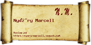 Nyáry Marcell névjegykártya